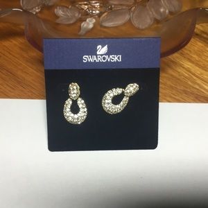 Swarovski Earrings Gold Tone with Crystals